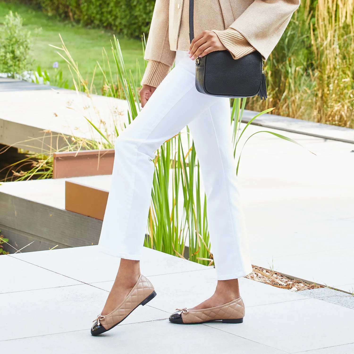 Royal: Camel Quilted Leather & Black Patent sold by Sole Bliss product image thumbnail 2