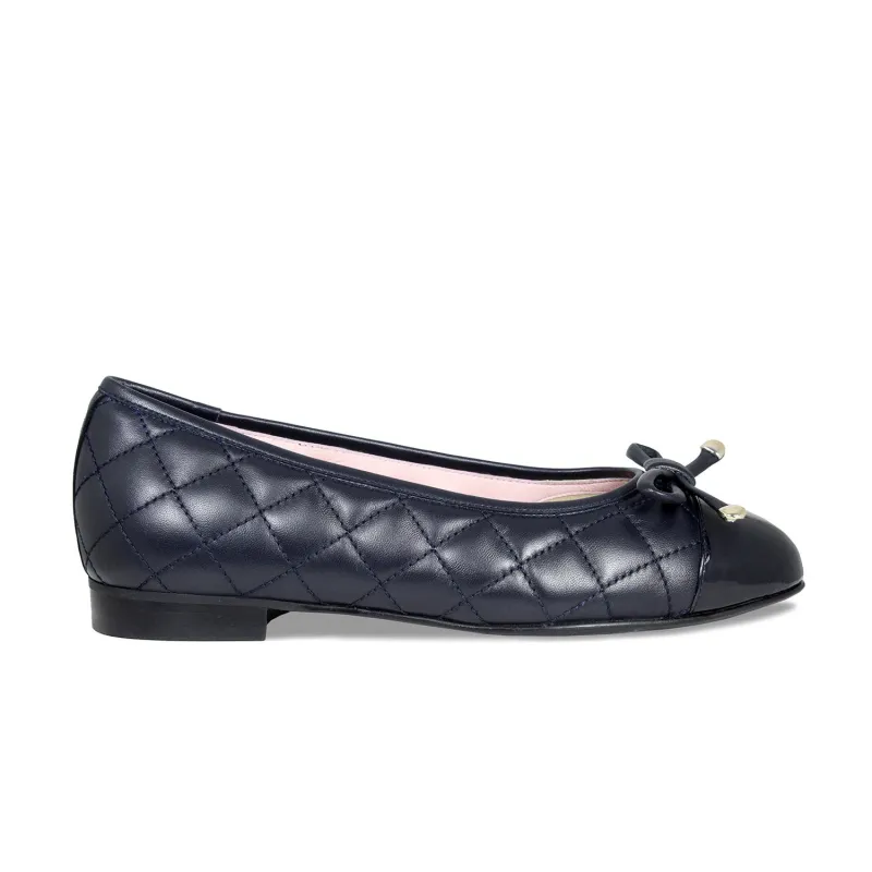 Royal: Navy Quilted Leather & Patent sold by Sole Bliss