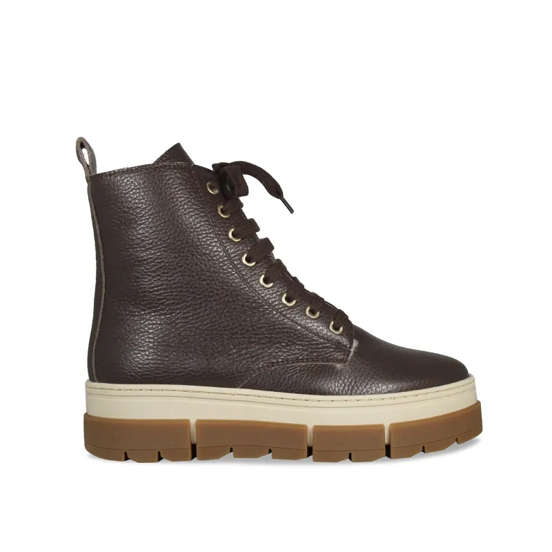 Venture: Chocolate Brown Leather & Shearling sold by Sole Bliss