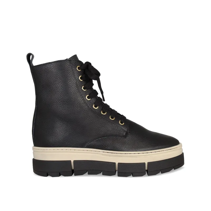 Venture: Black Leather & Shearling sold by Sole Bliss