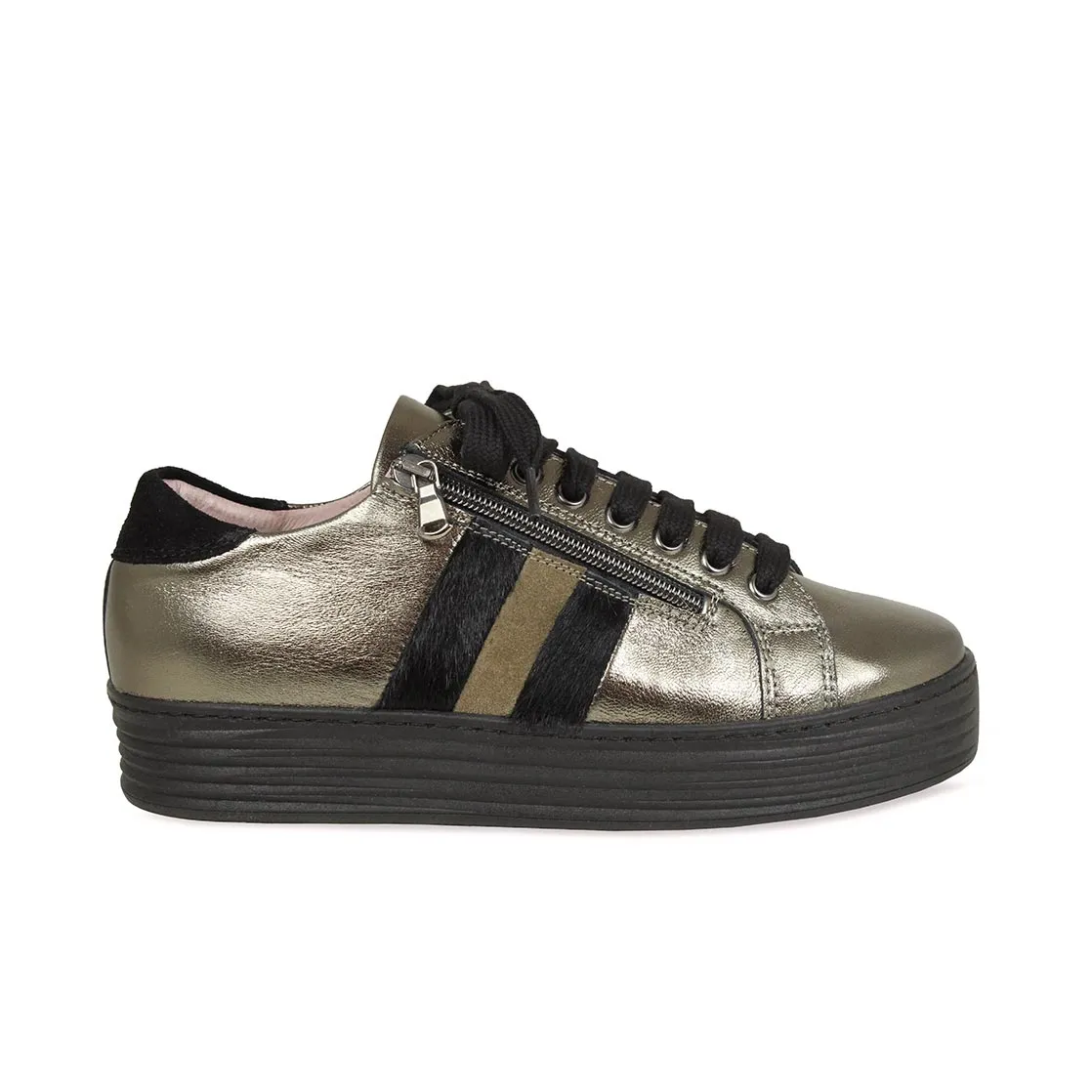 Harley Stripe: Bronze Leather & Luxe Pony sold by Sole Bliss