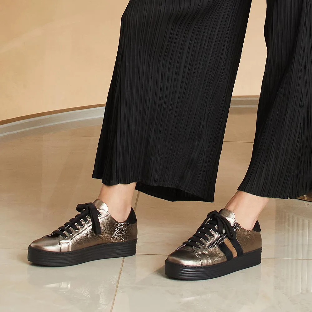 Harley Stripe: Bronze Leather & Luxe Pony sold by Sole Bliss product image thumbnail 4