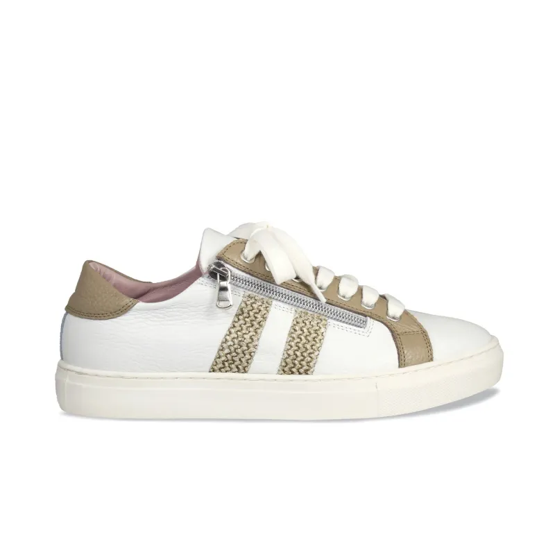 Sprint: White Leather & Raffia sold by Sole Bliss