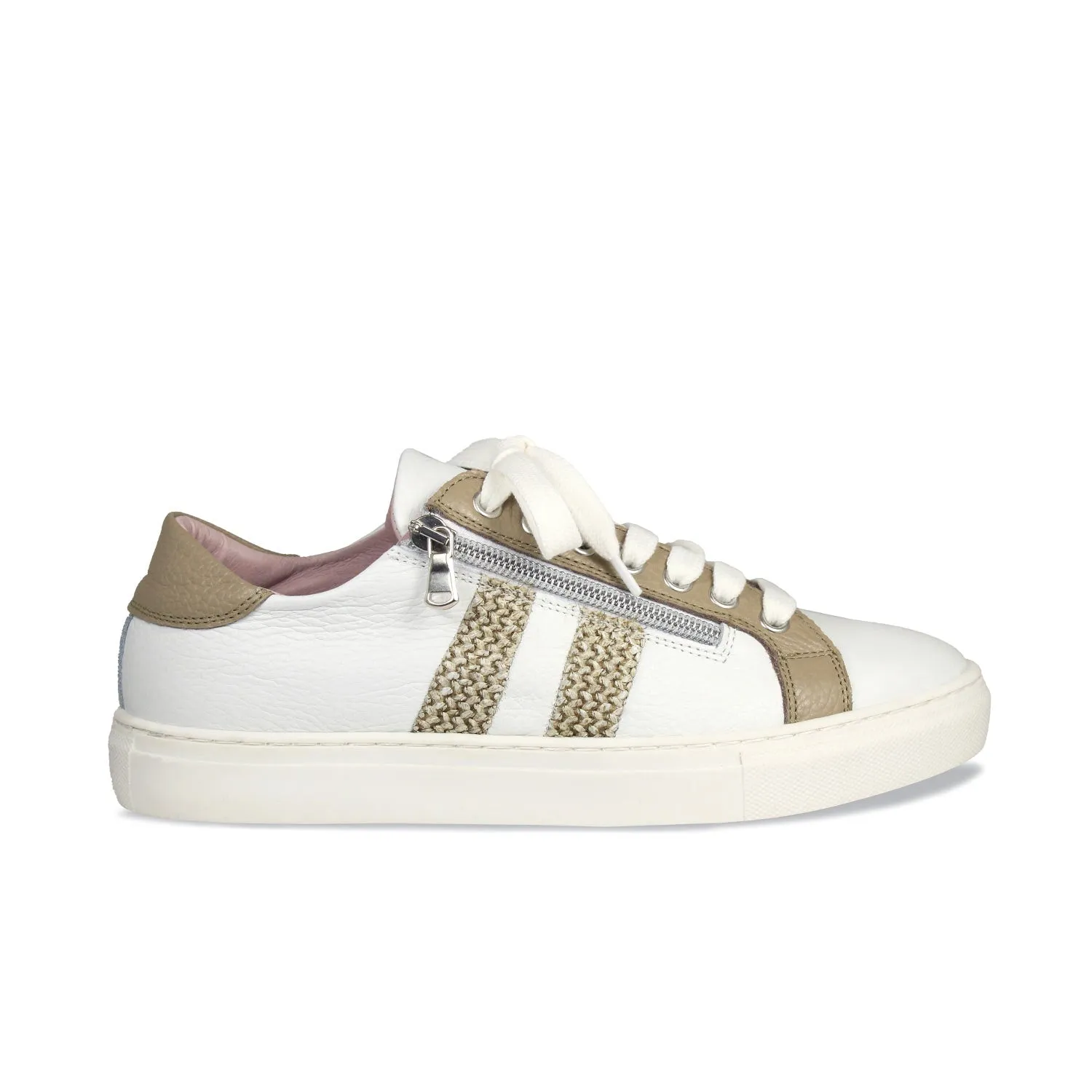 Sprint: White Leather & Raffia sold by Sole Bliss