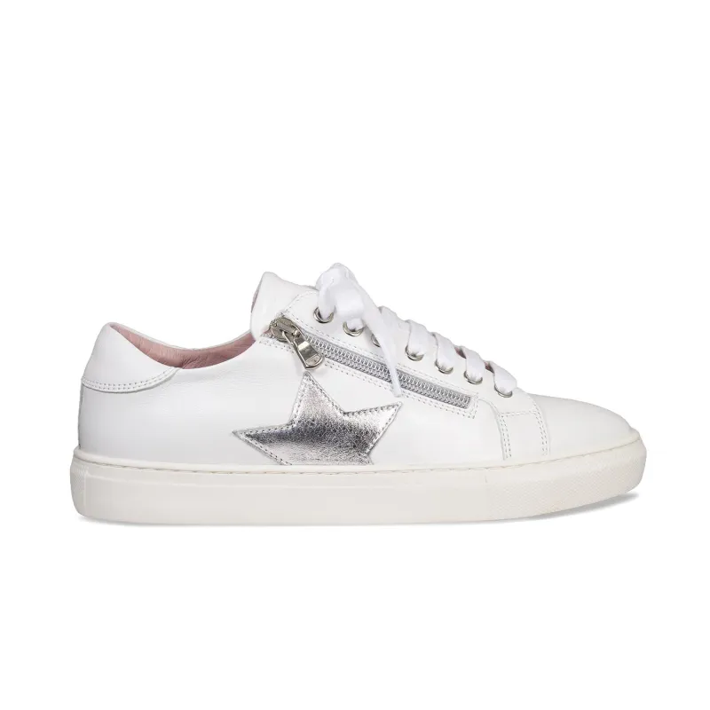 Starlight: White Leather & Silver made by Sole Bliss