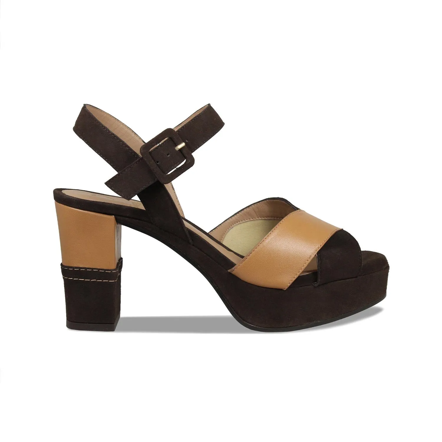 Ruby: Chocolate Suede & Tan Leather sold by Sole Bliss