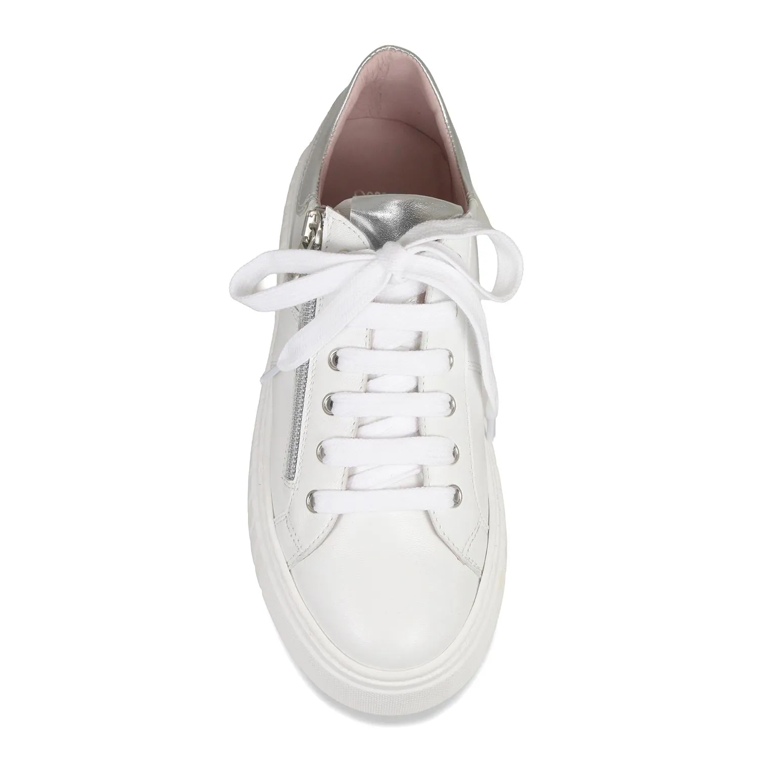 Tempo: White Leather & Silver sold by Sole Bliss product image thumbnail 3