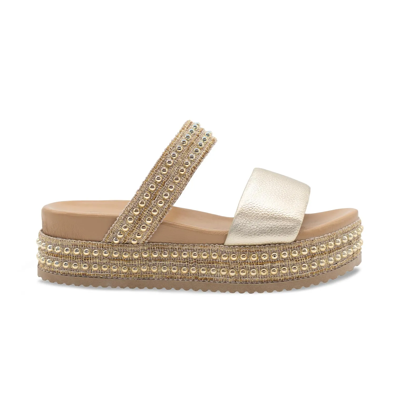 Brooke: Gold Leather sold by Sole Bliss