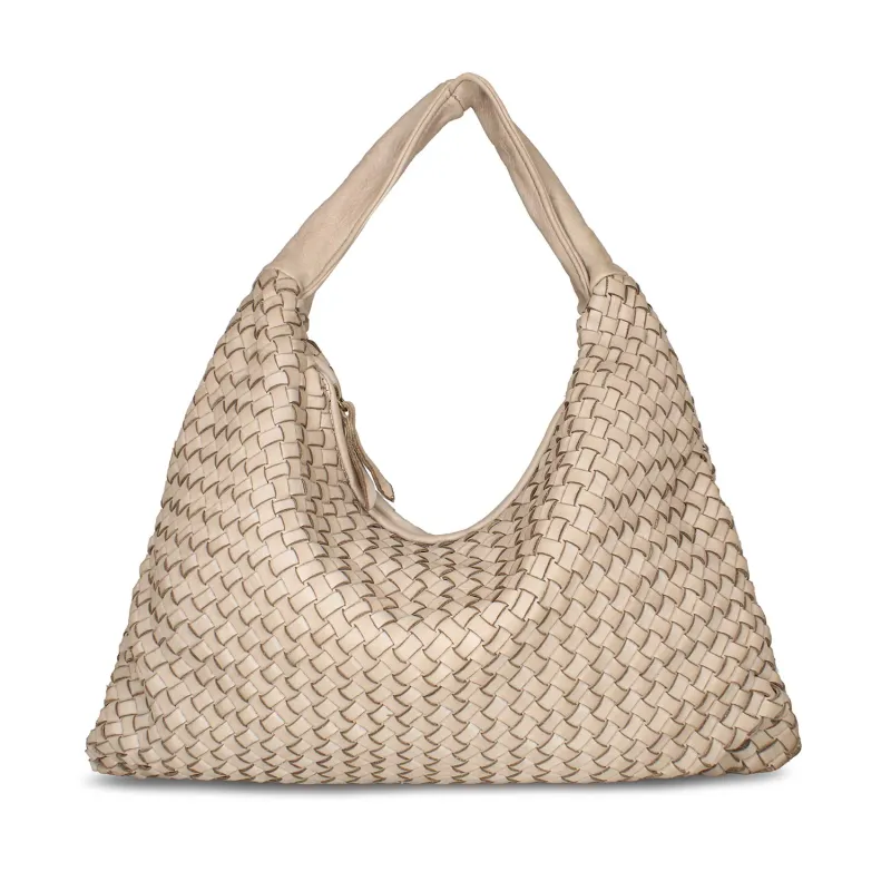 Blythe: Pale Taupe Weave Leather made by Sole Bliss