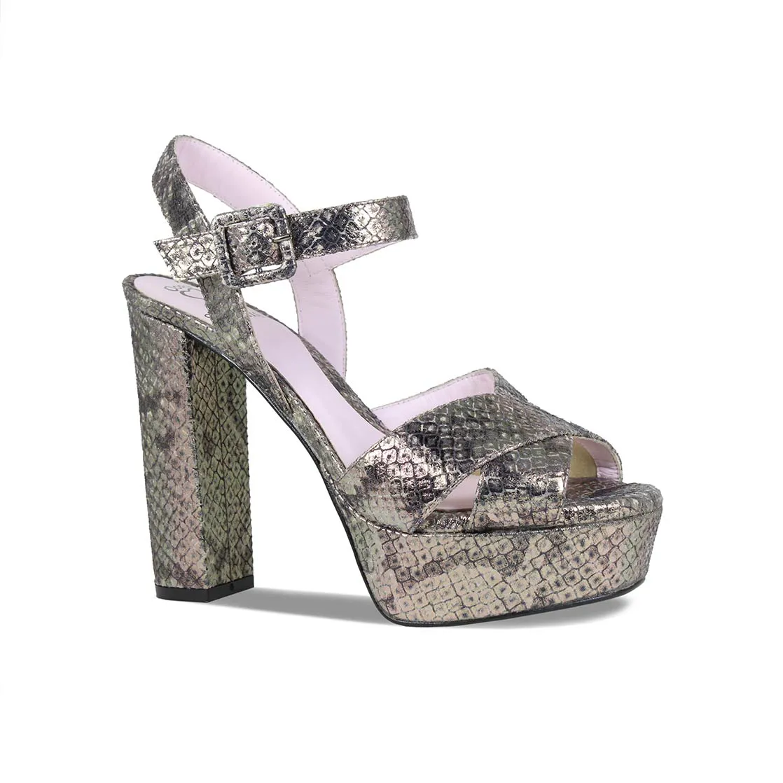 Remy: Metallic Snake Print Leather sold by Sole Bliss product image thumbnail 3
