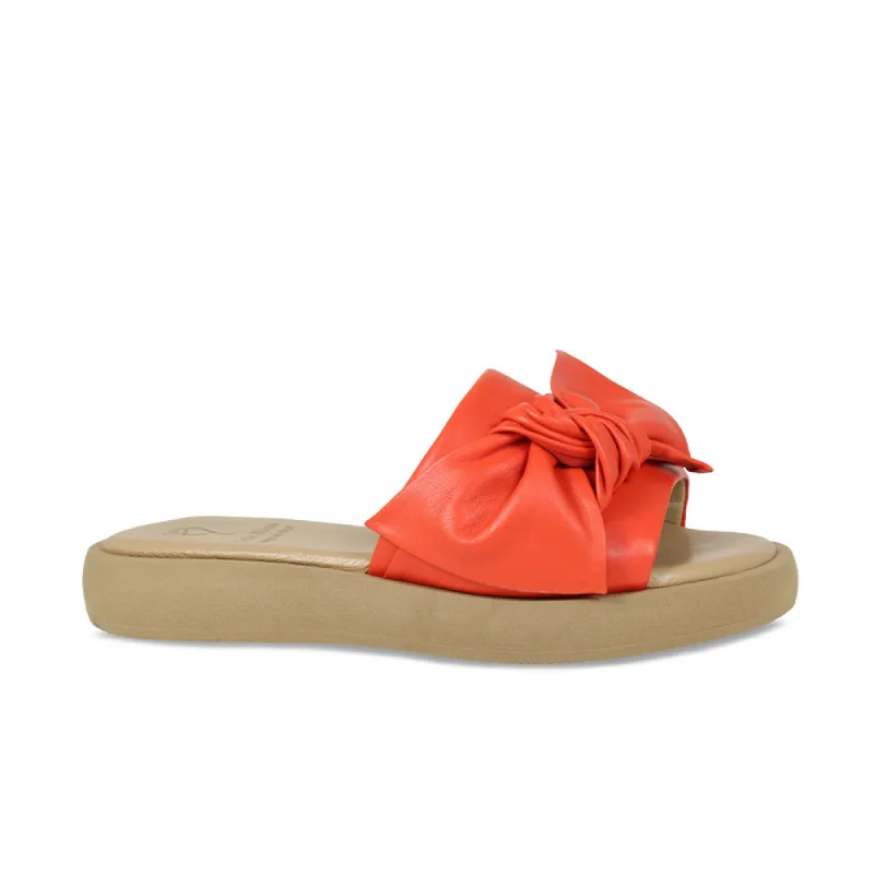Bailey: Coral Red Leather sold by Sole Bliss