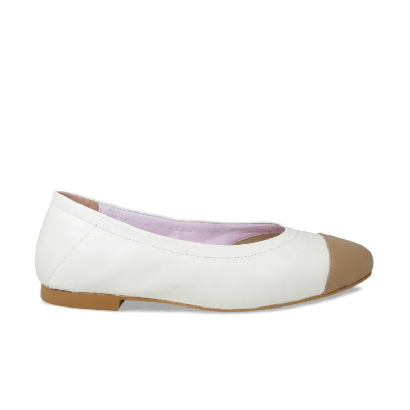Luna: Ivory & Nude Leather sold by Sole Bliss