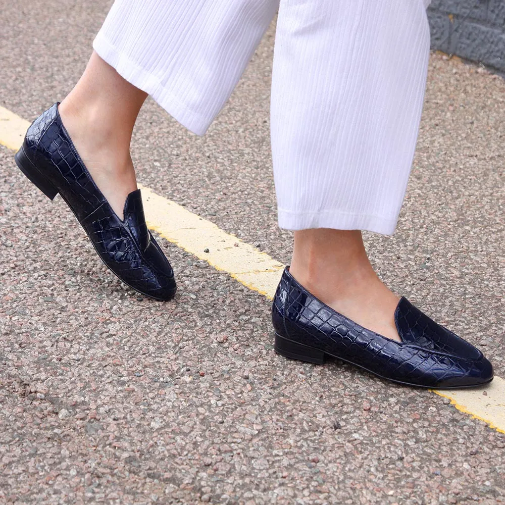 Tabitha: Navy Croc Patent Leather sold by Sole Bliss product image thumbnail 2