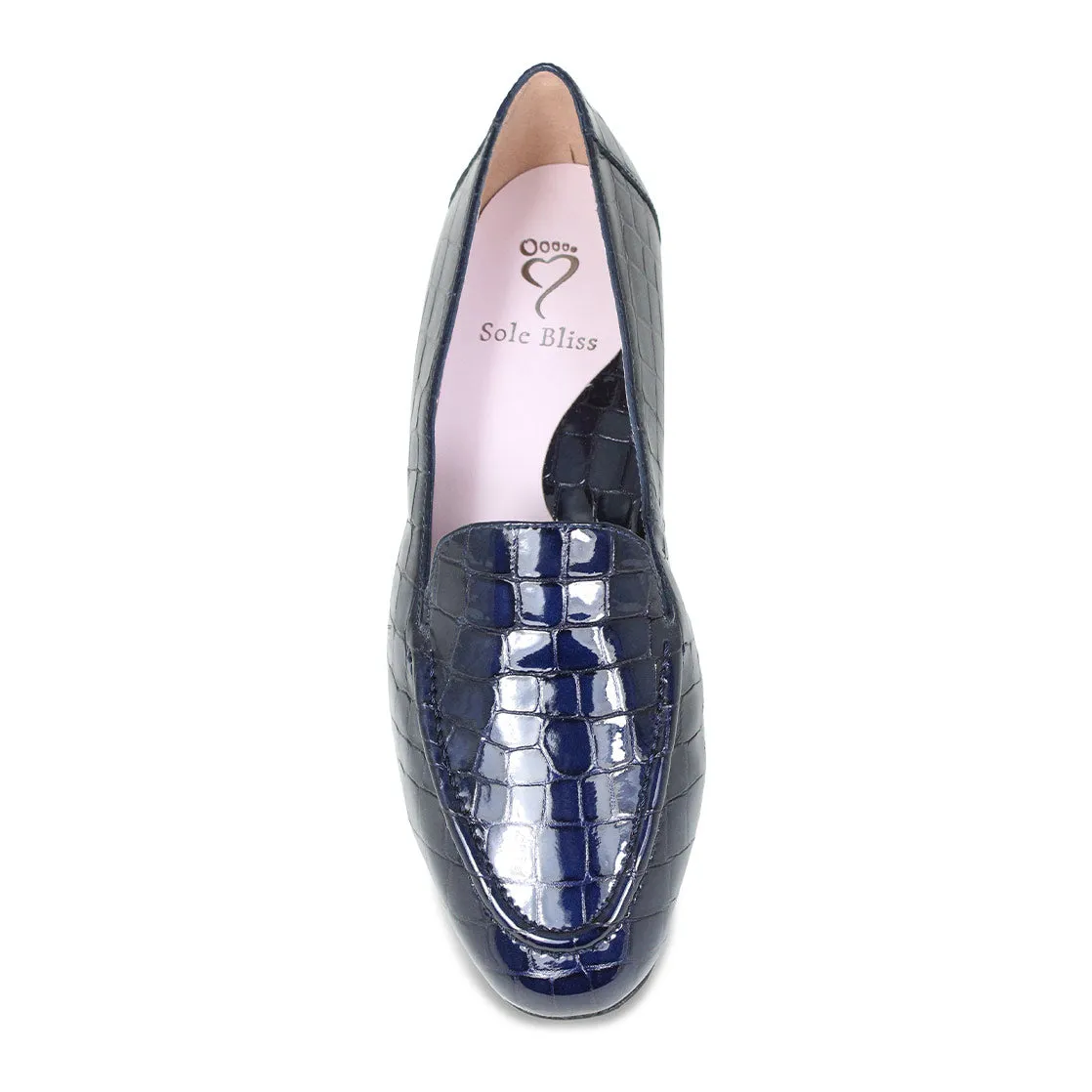 Tabitha: Navy Croc Patent Leather sold by Sole Bliss product image thumbnail 3