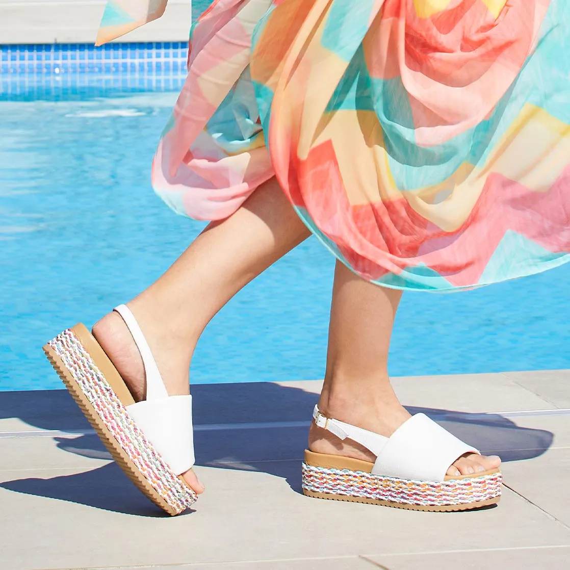 Brandy: White Leather & Multi sold by Sole Bliss product image thumbnail 5