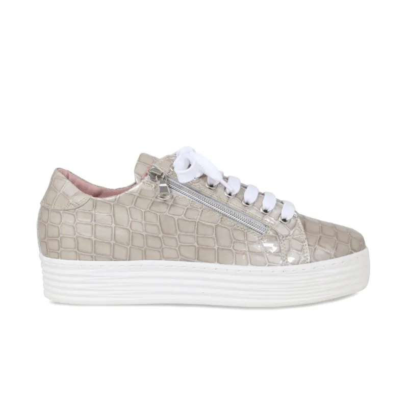 Hero: Taupe Croc Patent Leather sold by Sole Bliss