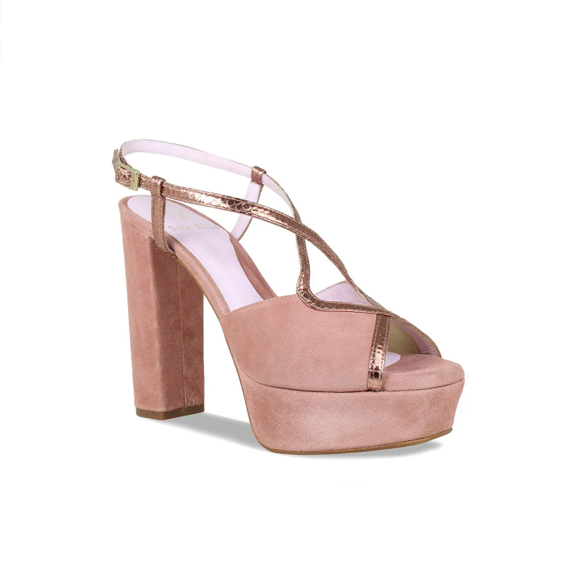 Reese: Rose Suede & Snake Print Leather sold by Sole Bliss product image thumbnail 3