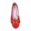 Lydia: Coral Red Suede sold by Sole Bliss
