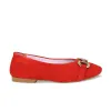 Lydia: Coral Red Suede sold by Sole Bliss
