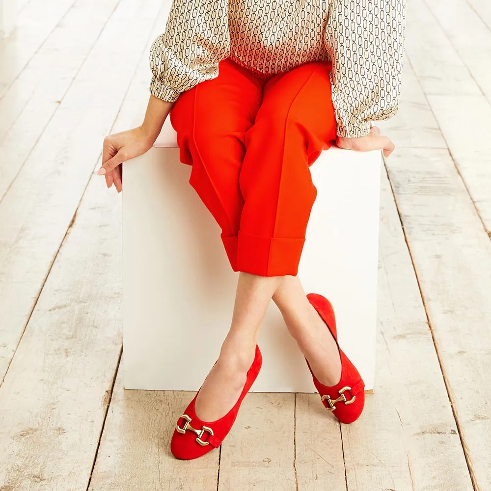 Lydia: Coral Red Suede sold by Sole Bliss product image thumbnail 2