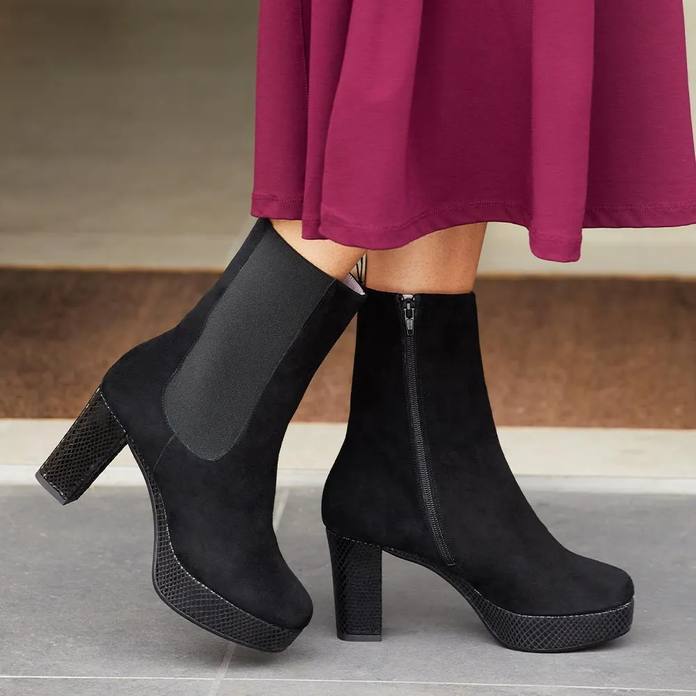 Raven: Black Suede & Snake Print Leather sold by Sole Bliss product image thumbnail 2