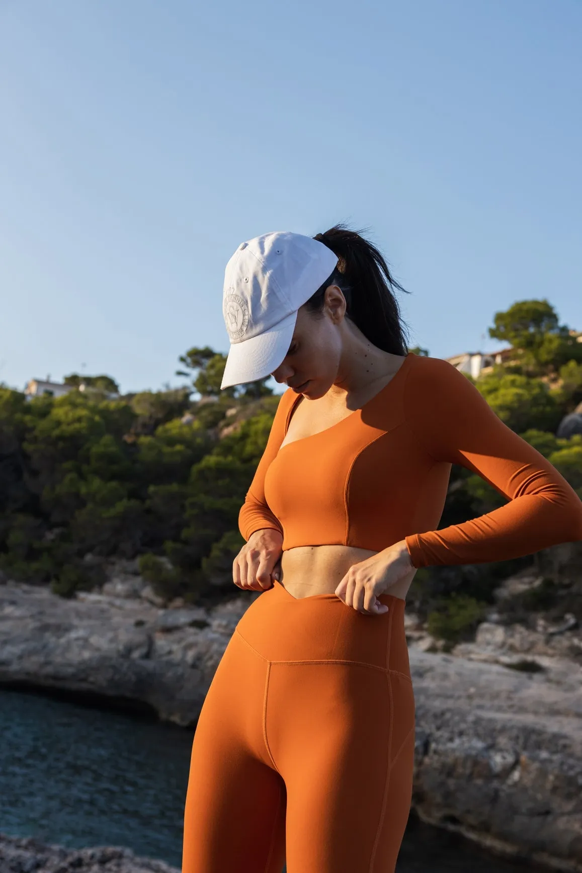 Unique Cut Long Sleeve Crop Top sold by WISKII Active product image thumbnail 3