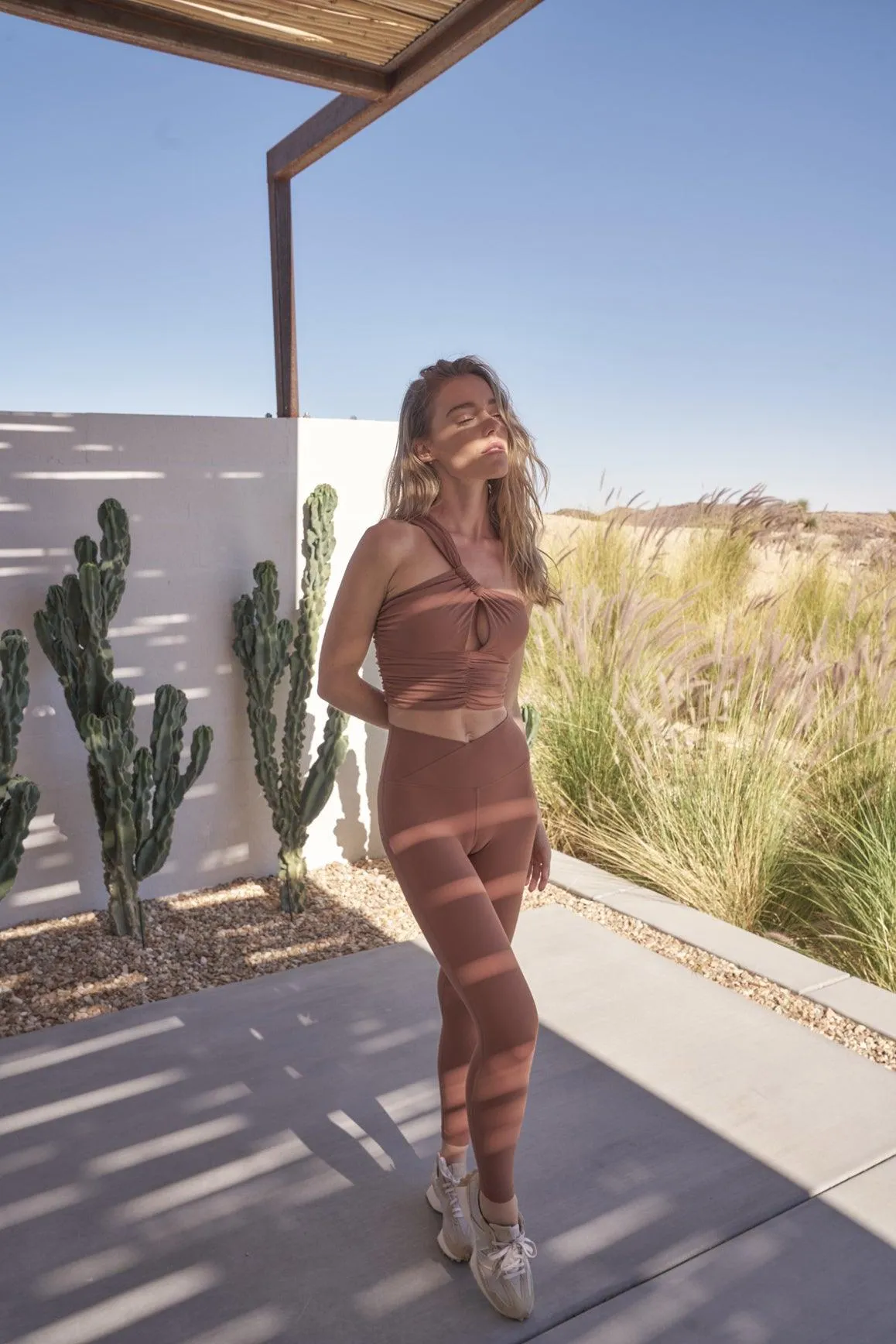 One Shoulder Ruched Bra + V-waist Yoga Legging sold by WISKII Active product image thumbnail 4