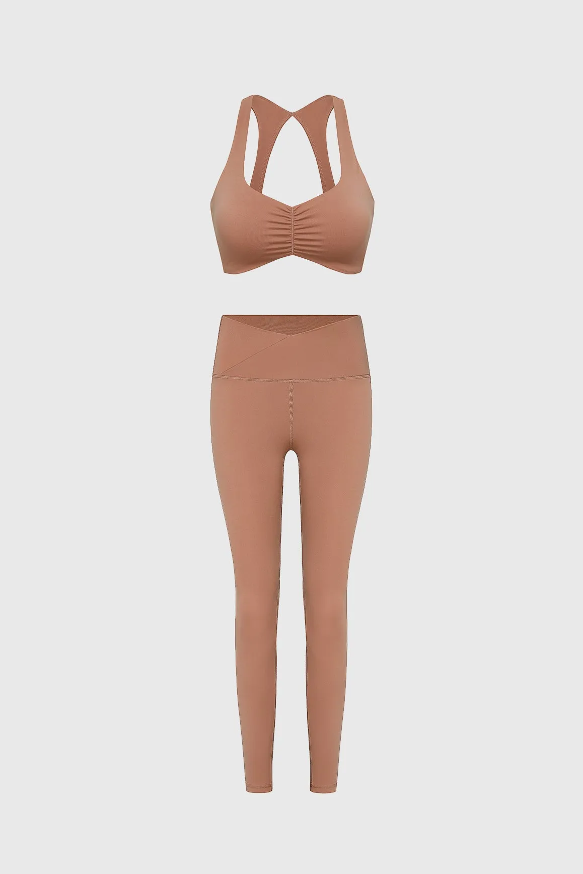 WISKII Ruched Sports Bra + V-waist Yoga Legging sold by WISKII Active