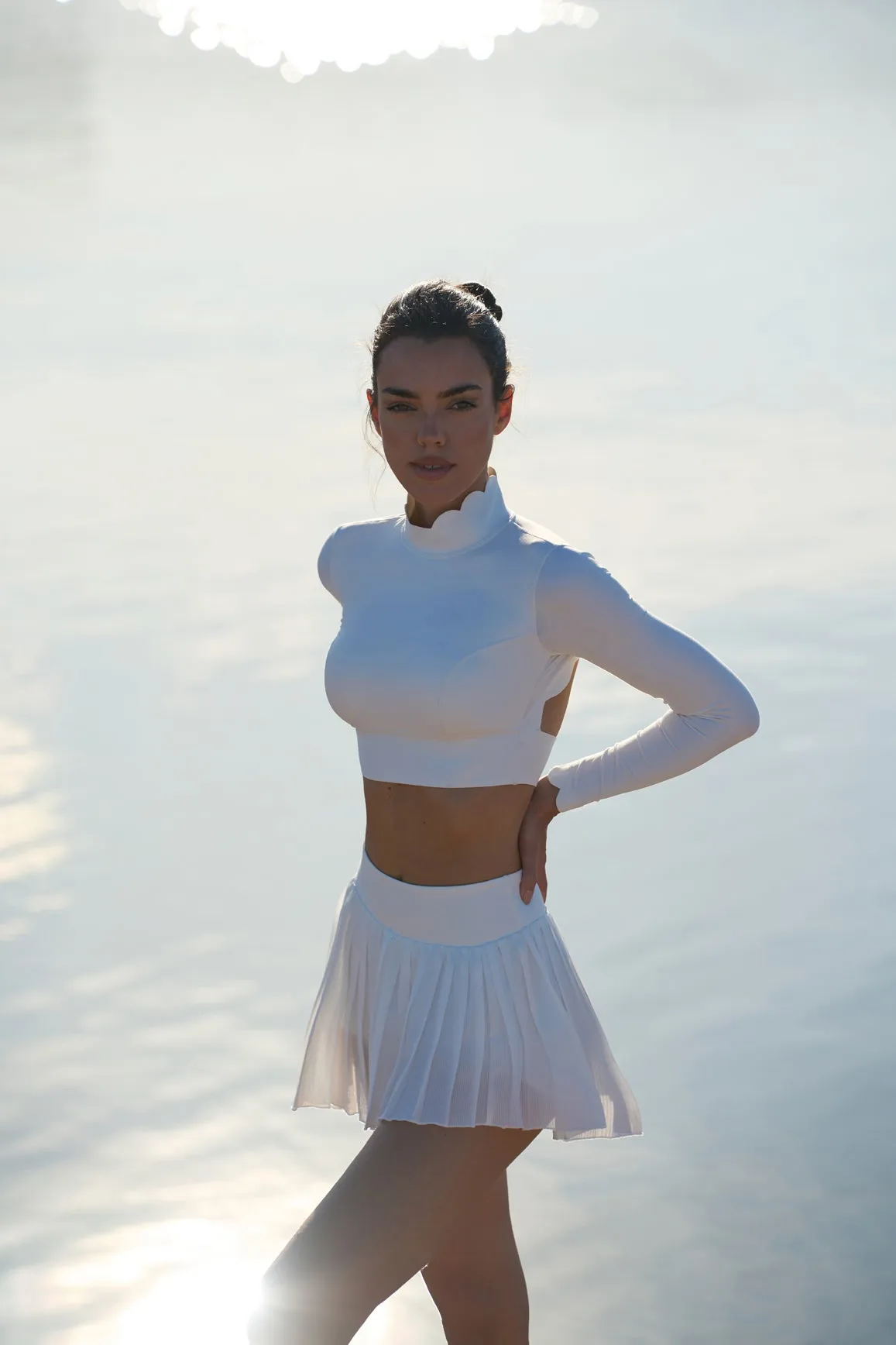 Open Back Long Sleeve Crop Top sold by WISKII Active product image thumbnail 5