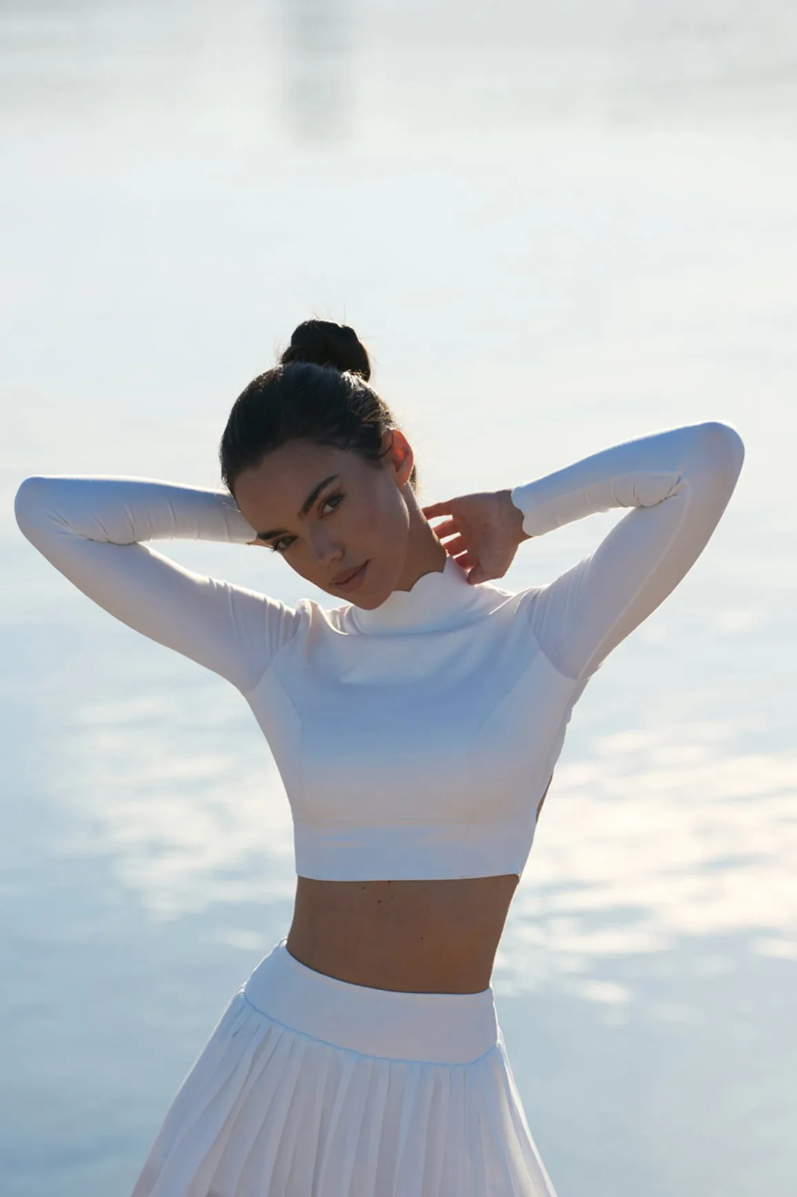 Open Back Long Sleeve Crop Top sold by WISKII Active product image thumbnail 2