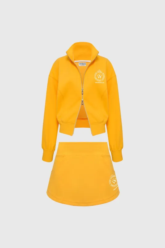 WISKII Two-Way Zipper Jacket + Stylish Ease Mini Sweat Skirt sold by WISKII Active