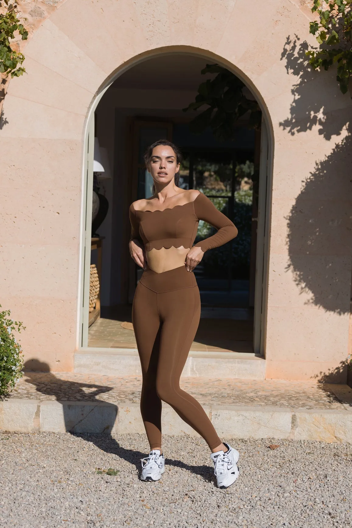 Off Shoulder Long Sleeve Crop Top sold by WISKII Active product image thumbnail 5