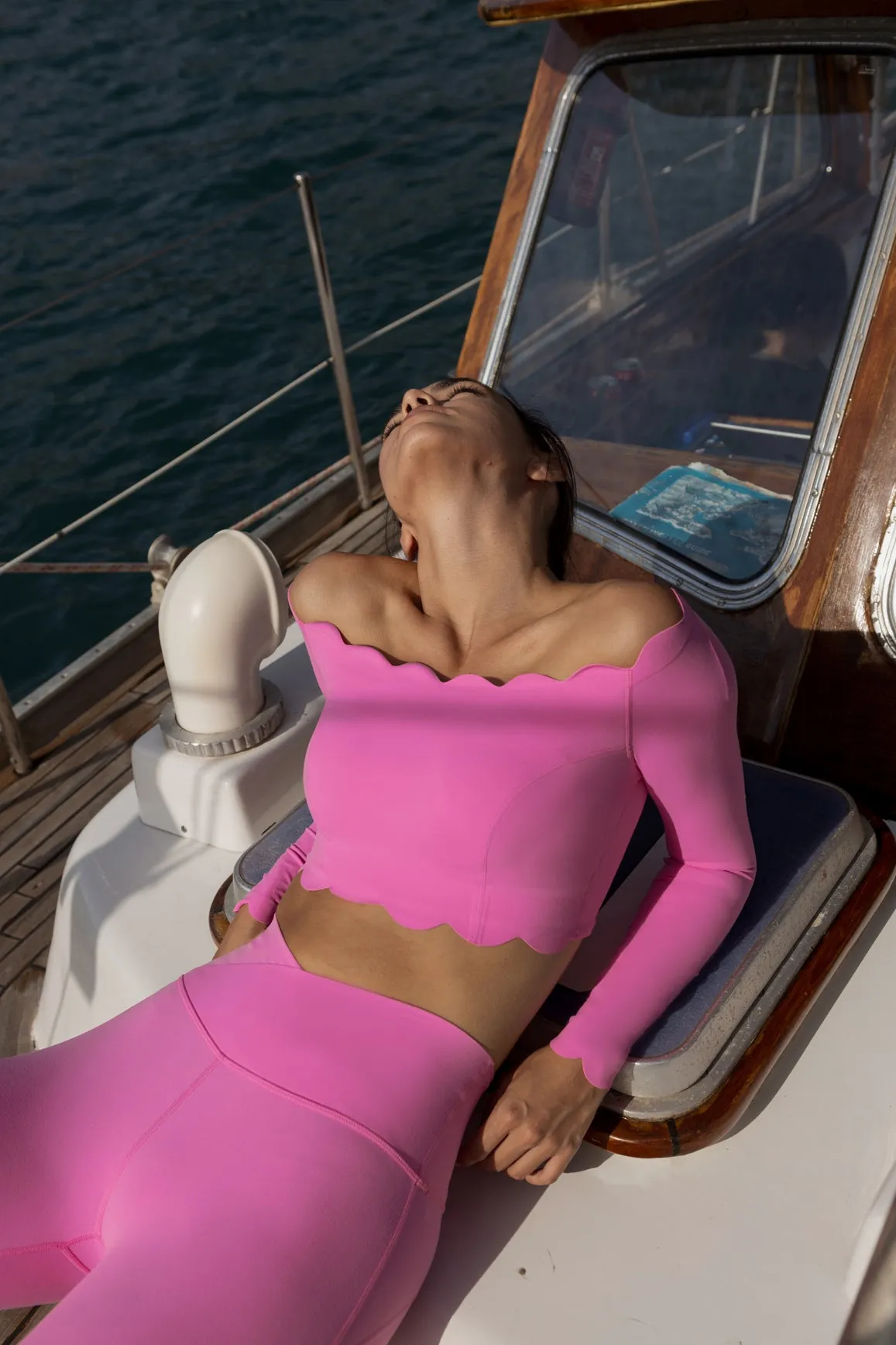 Off Shoulder Long Sleeve Crop Top sold by WISKII Active product image thumbnail 3