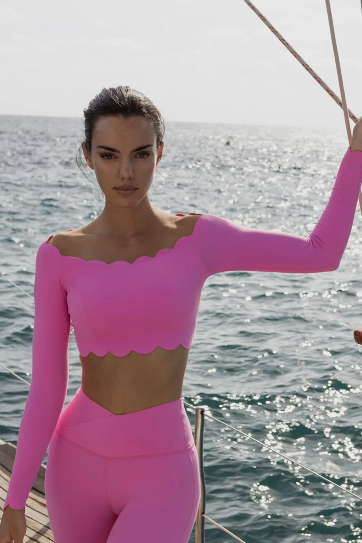 Off Shoulder Long Sleeve Crop Top sold by WISKII Active