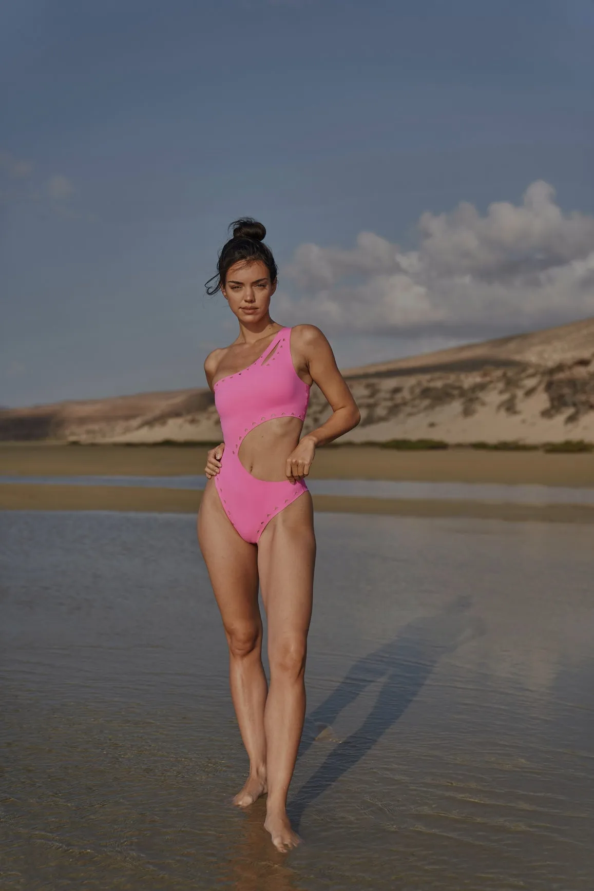 One Shoulder Laser Cut Swimsuit sold by WISKII Active product image thumbnail 4