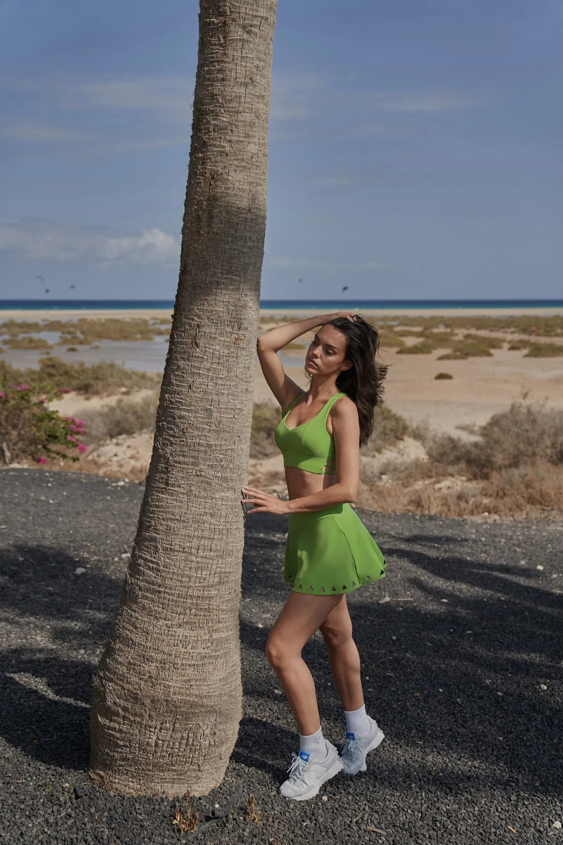 V-waist Laser Cut Tennis Skirt sold by WISKII Active product image thumbnail 4