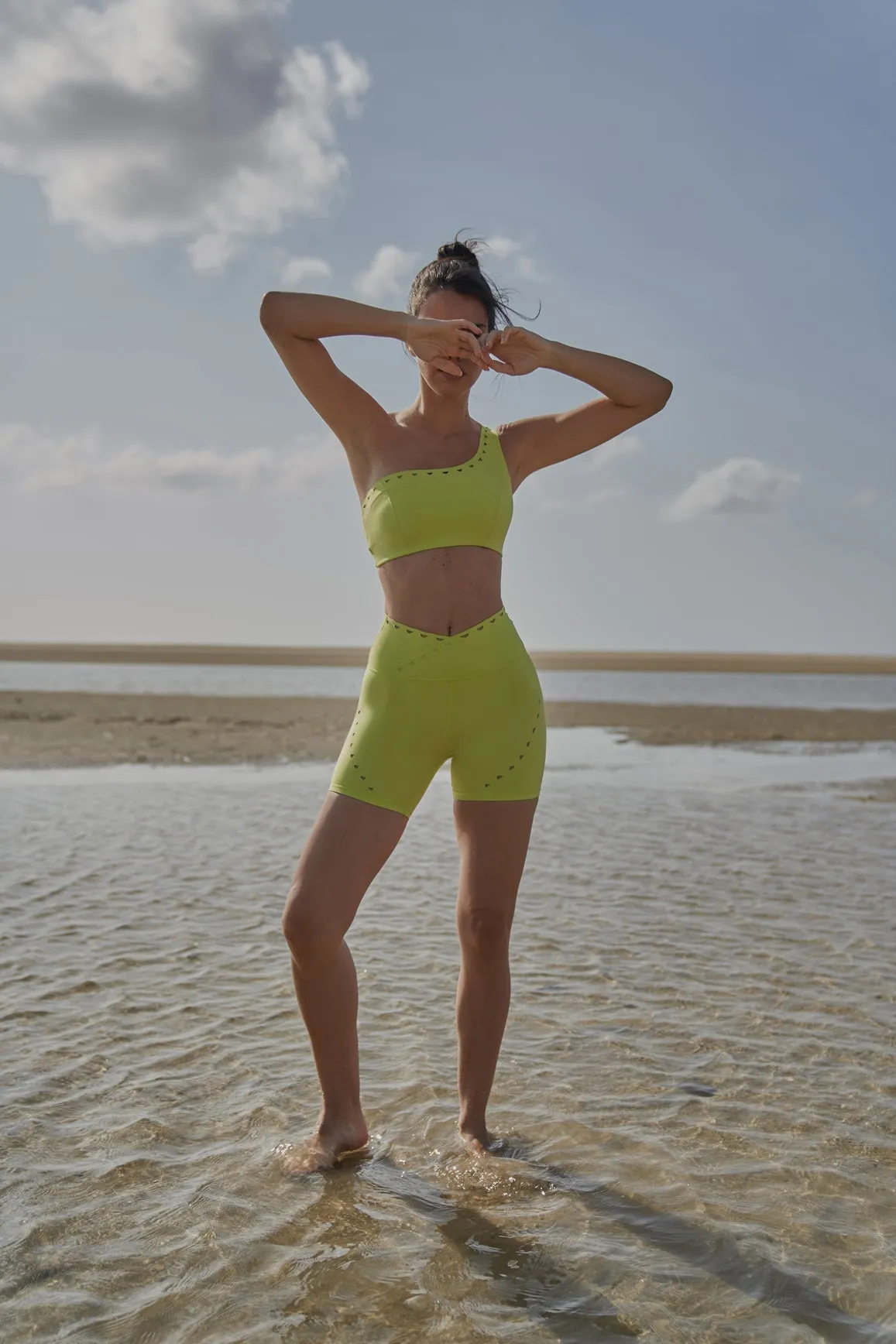 One-shoulder Laser Cut Sports Bra sold by WISKII Active product image thumbnail 4