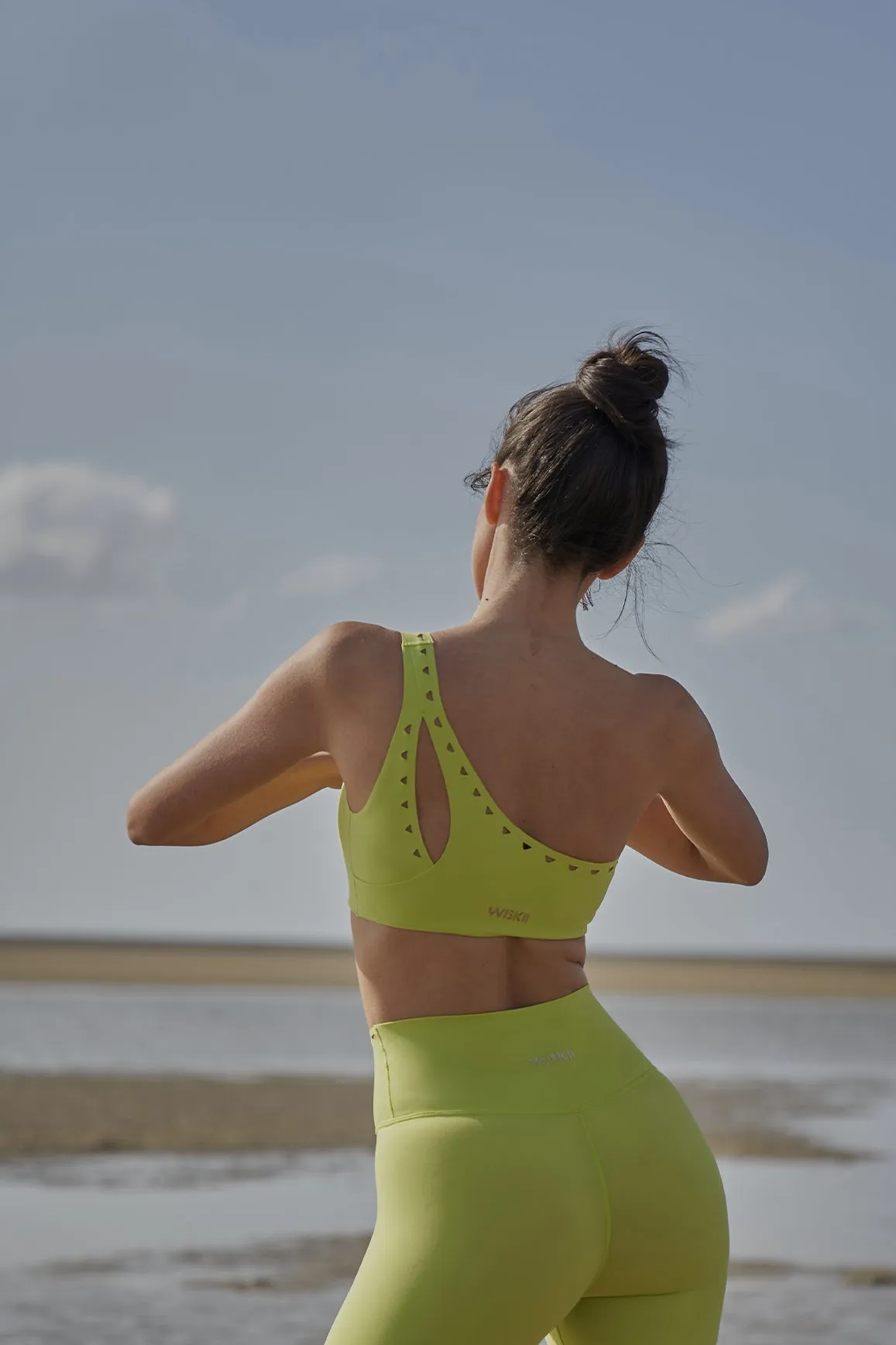 One-shoulder Laser Cut Sports Bra sold by WISKII Active product image thumbnail 2