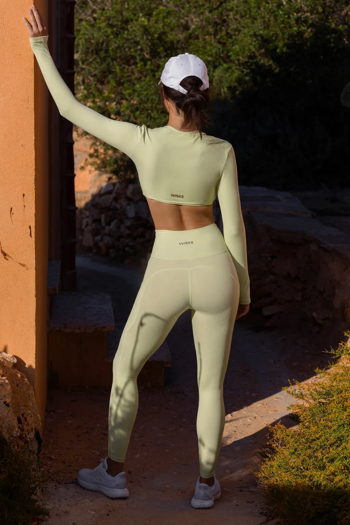 Twist-Front Shoulder Cut Crop Top sold by WISKII Active product image thumbnail 2