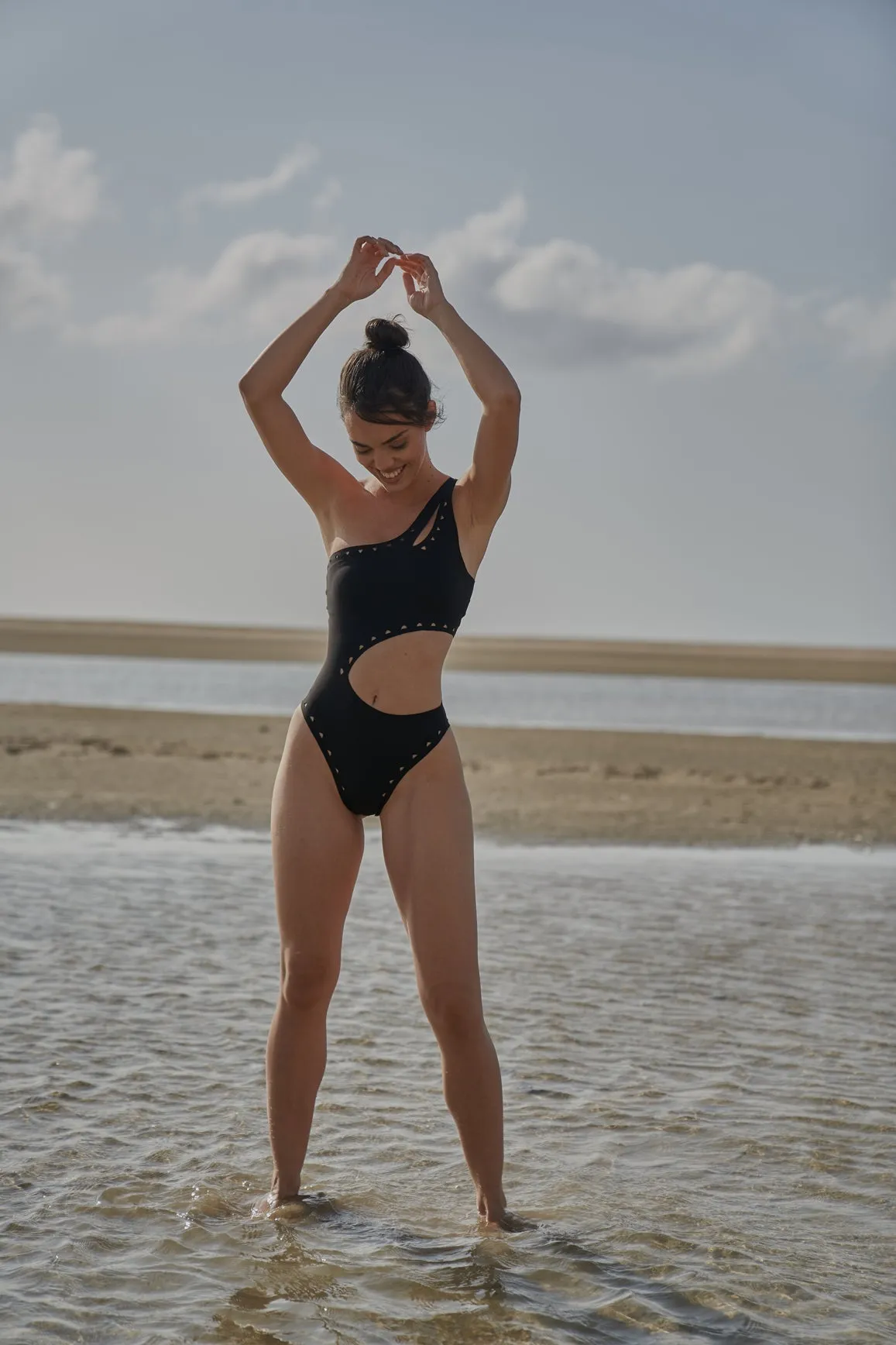 One Shoulder Laser Cut Swimsuit sold by WISKII Active product image thumbnail 3