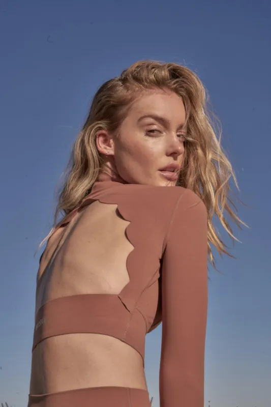 Open Back Long Sleeve Crop Top sold by WISKII Active