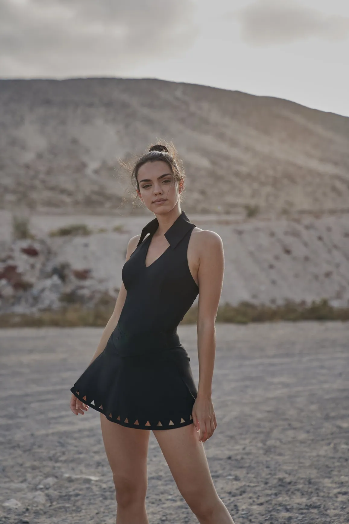 V-waist Laser Cut Tennis Skirt sold by WISKII Active product image thumbnail 5