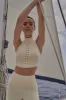 High Neck Laser Cut Leisure Bra sold by WISKII Active