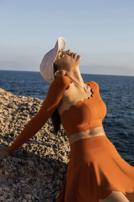 Asymmetrical Long Sleeve Crop Top sold by WISKII Active