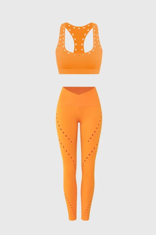 Racerback Laser Cut Sports Bra + V-waist Laser Cut Sports Legging sold by WISKII Active