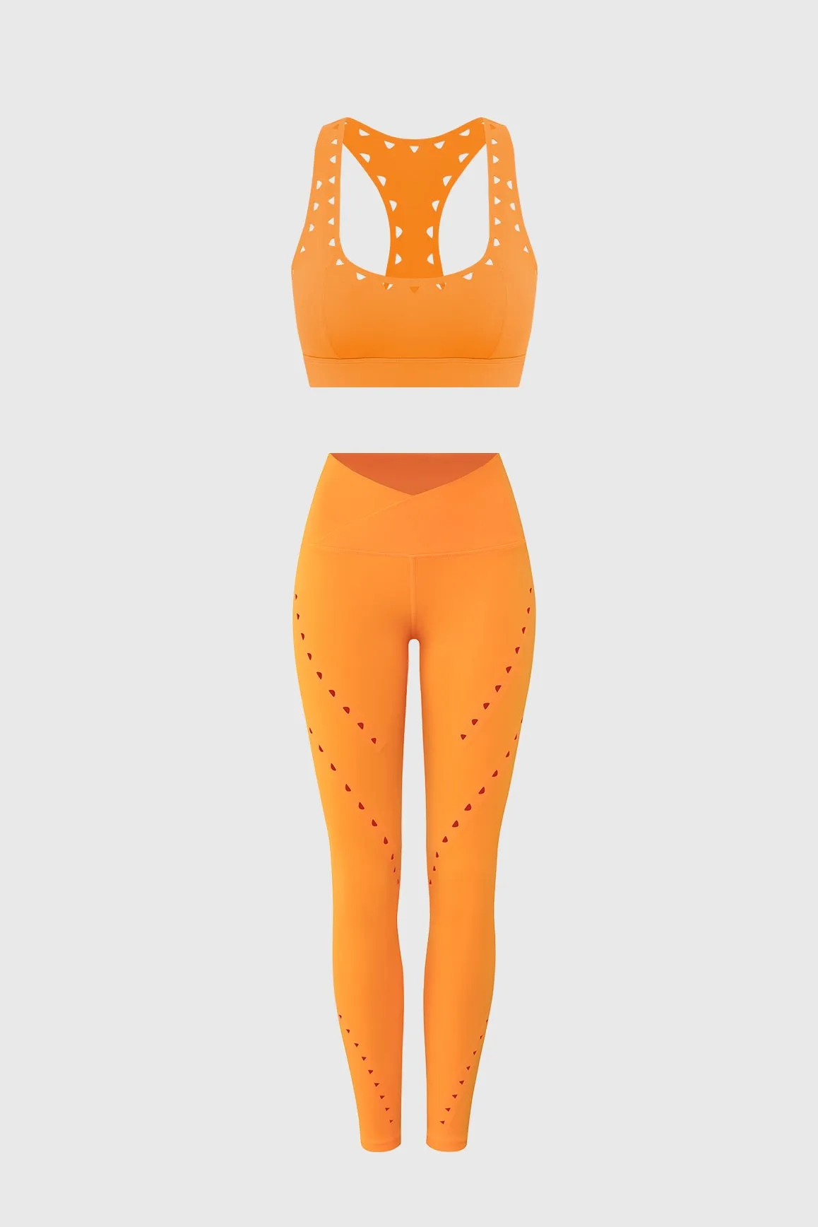 Racerback Laser Cut Sports Bra + V-waist Laser Cut Sports Legging sold by WISKII Active