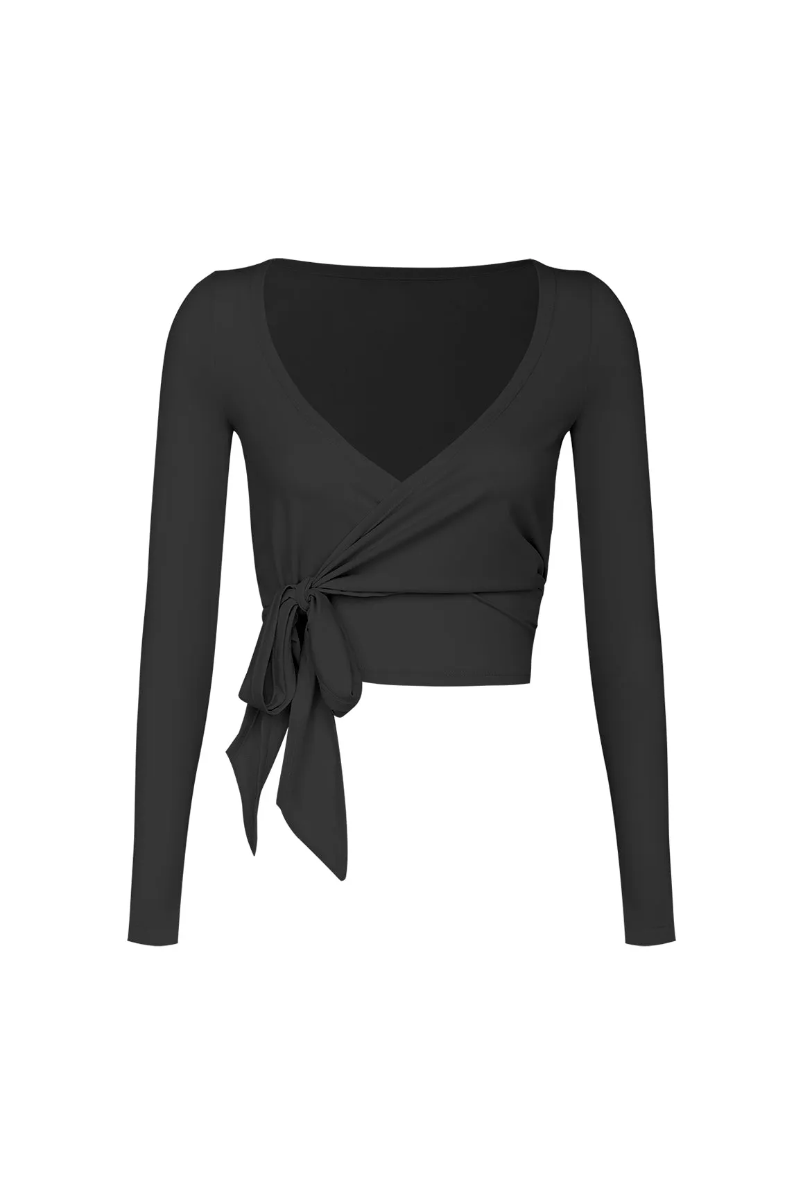 Tie-Front Long Sleeve Crop Top sold by WISKII Active product image thumbnail 3