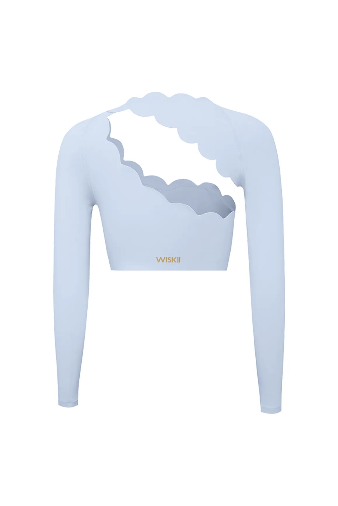 Asymmetrical Long Sleeve Crop Top sold by WISKII Active product image thumbnail 2