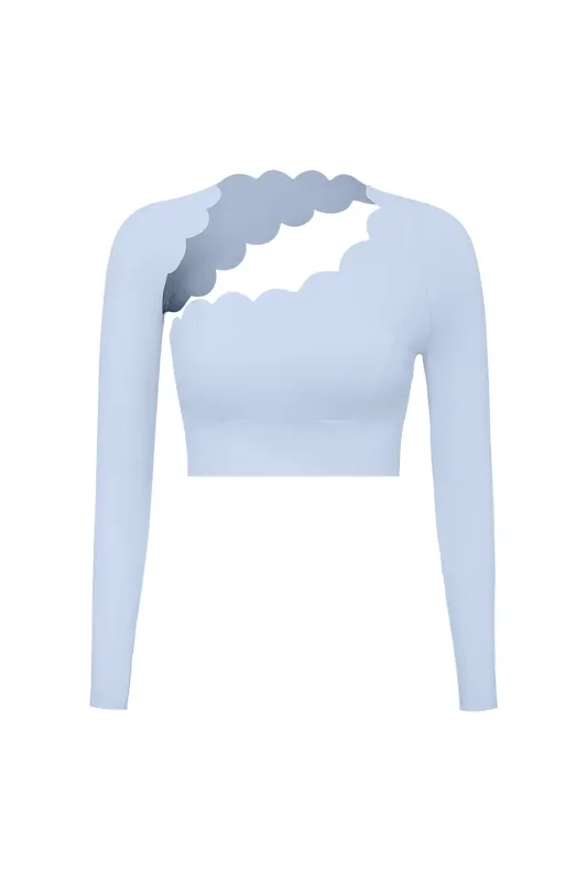 Asymmetrical Long Sleeve Crop Top sold by WISKII Active