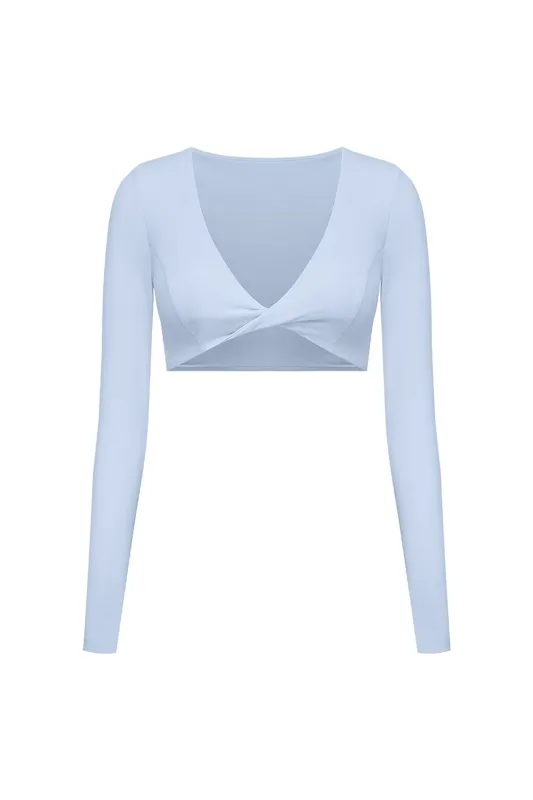 Twist-Front Long Sleeve Crop Top sold by WISKII Active